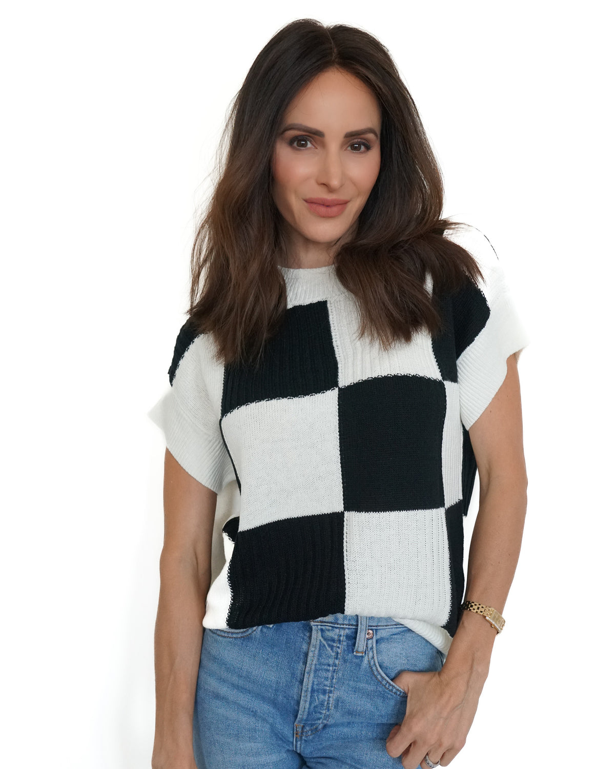 Pit Stop Plaid Sweater Top