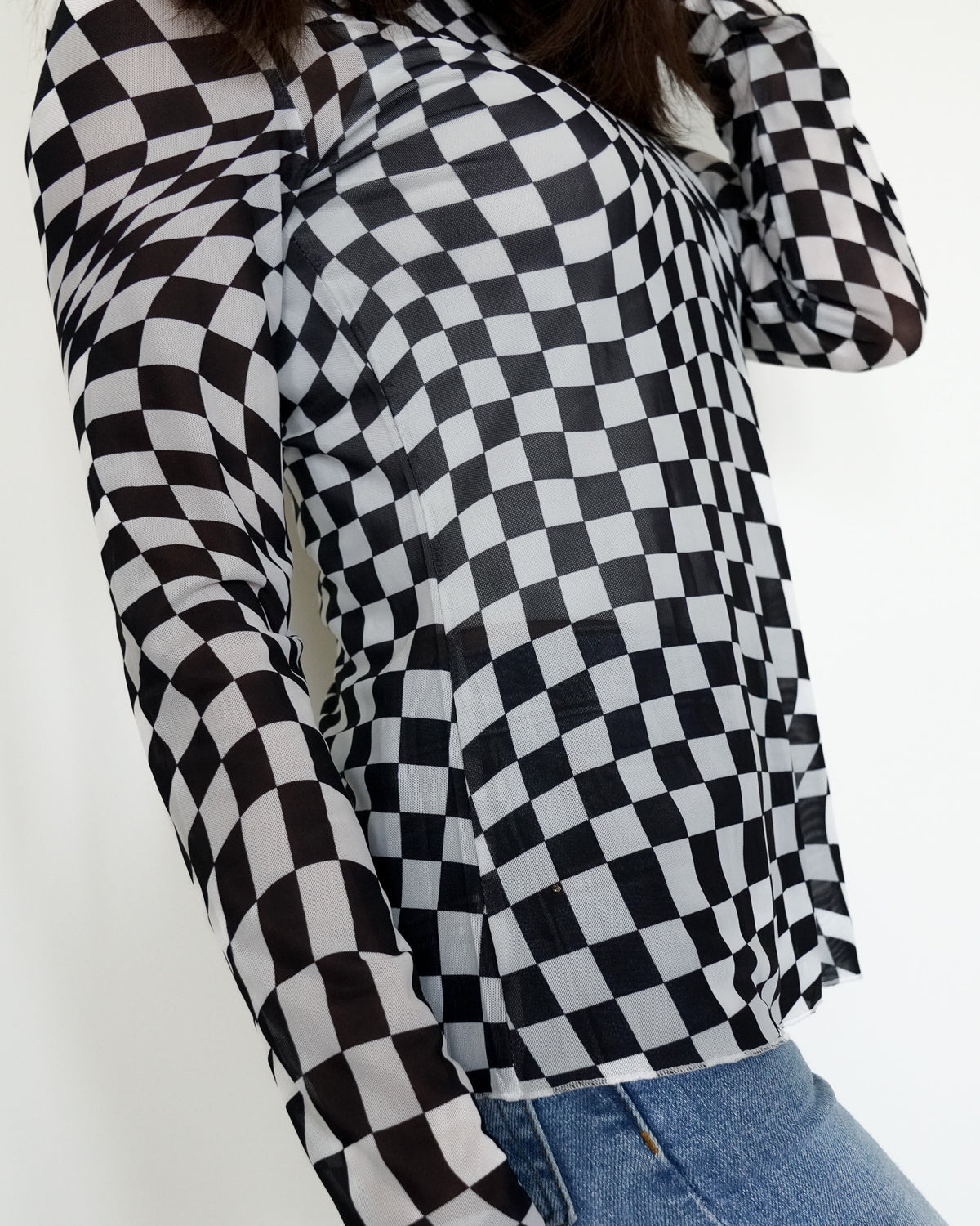 Checkered Flag Mesh Top