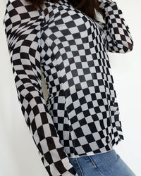 Checkered Flag Mesh Top