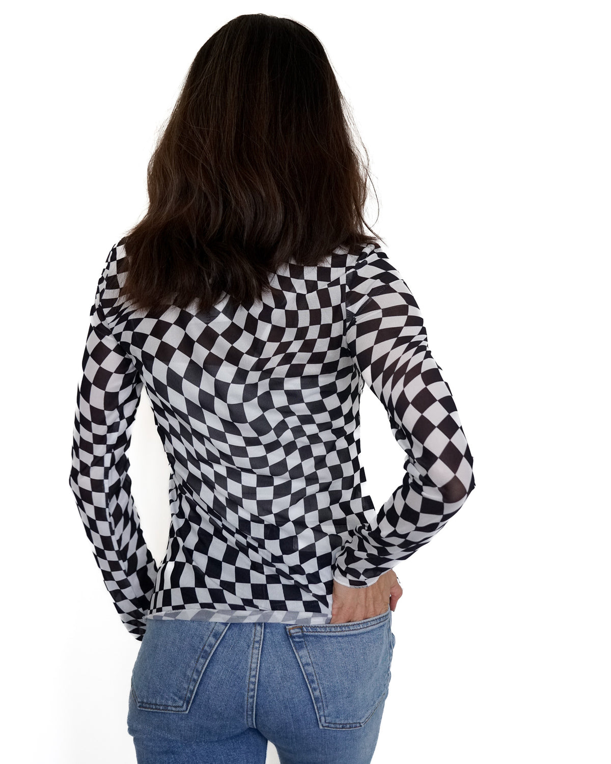 Checkered Flag Mesh Top
