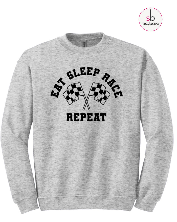 Eat, Sleep, Race, Repeat Crewneck