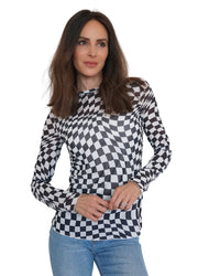 Checkered Flag Mesh Top