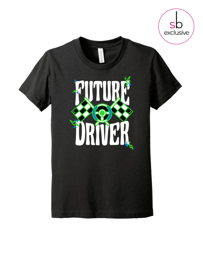 Future Driver Youth Tee - Black, Neon Green