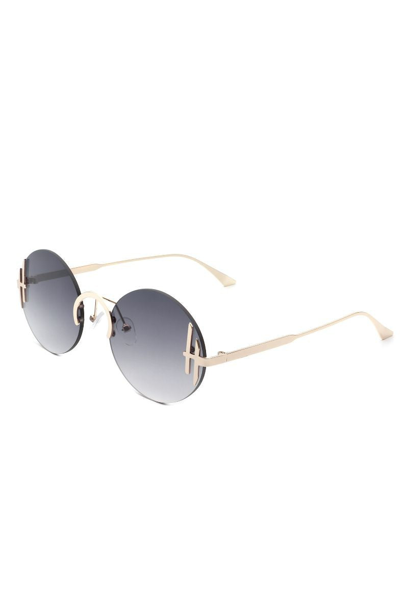 Round Rimless Sunglasses