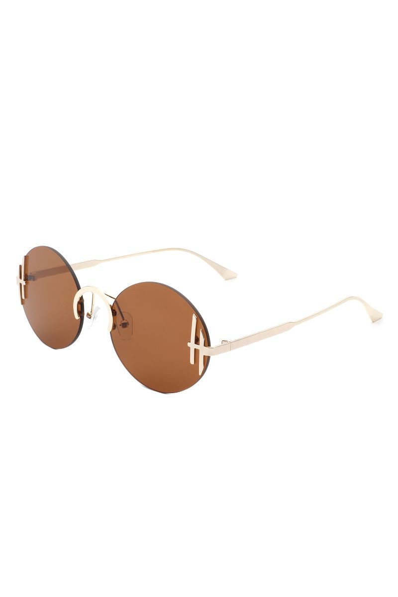 Round Rimless Sunglasses