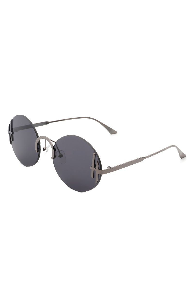 Round Rimless Sunglasses