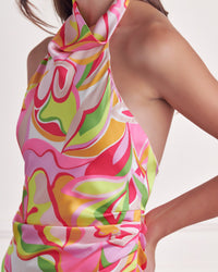 Pink Multi Halter Dress