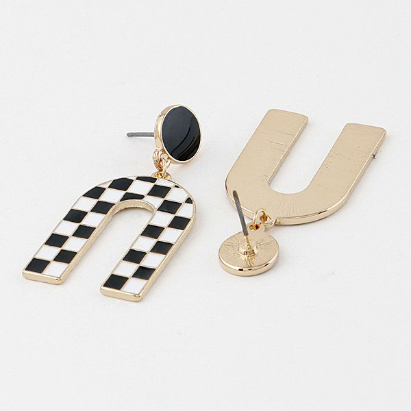 Checkered Arch Earrings