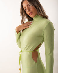 High Stripes Hollow Out Dress