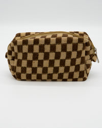 Checkered Pouch - Brown