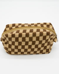 Checkered Pouch - Brown