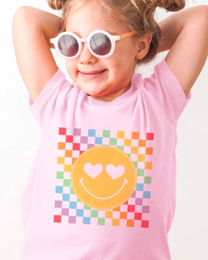Kolorful Kid Smiley Youth Tee - Pink