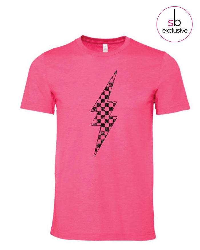 Lightning Bolt Tee - Pink