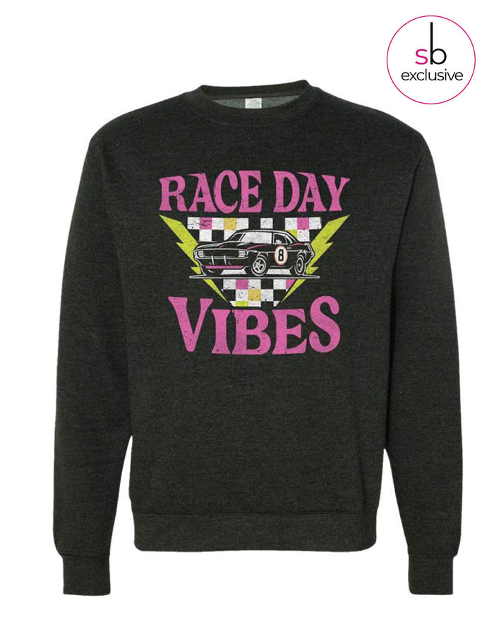 Race Day Vibes Crewneck - Black