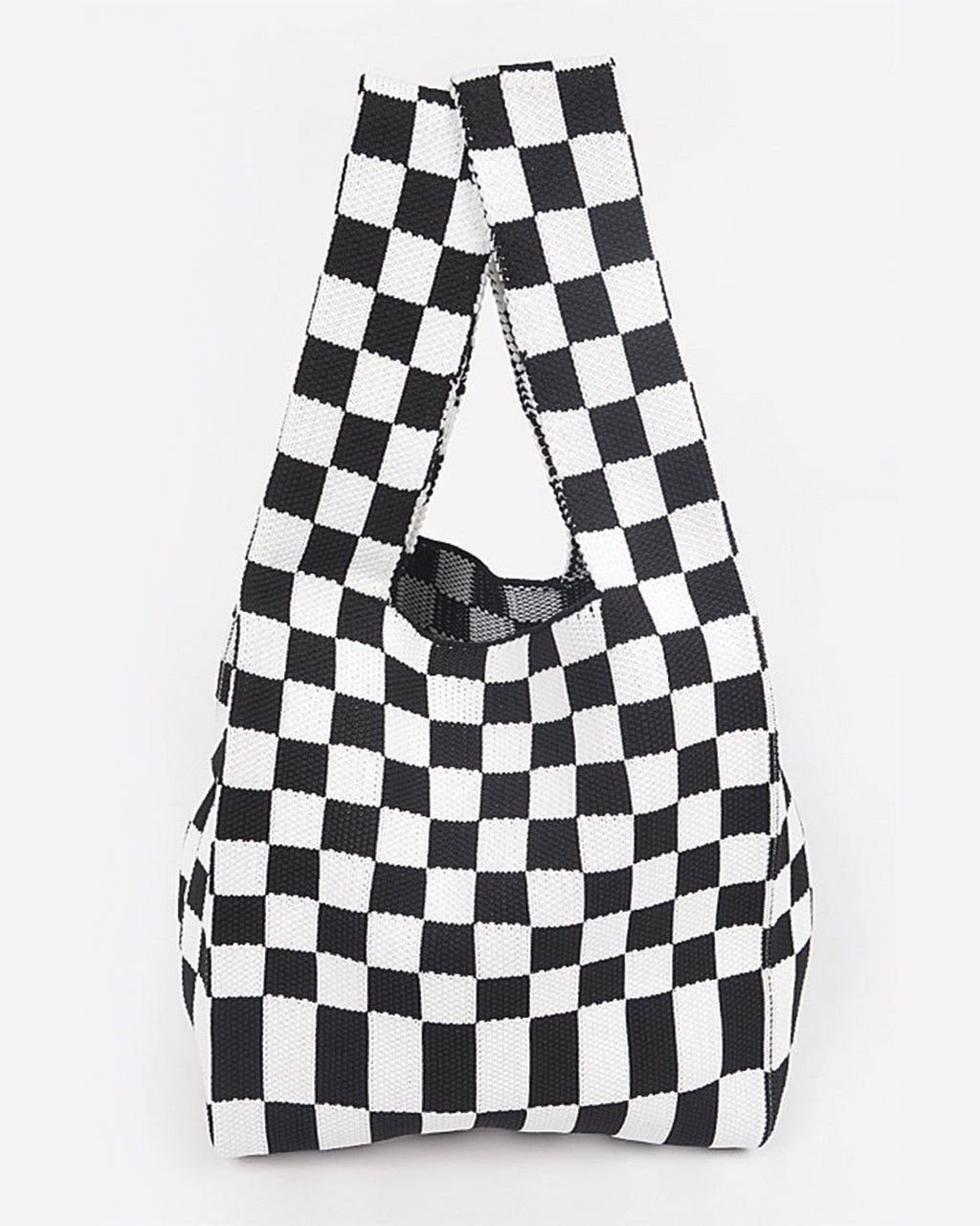 Knitted Checkered Tote Bag By GY Studios