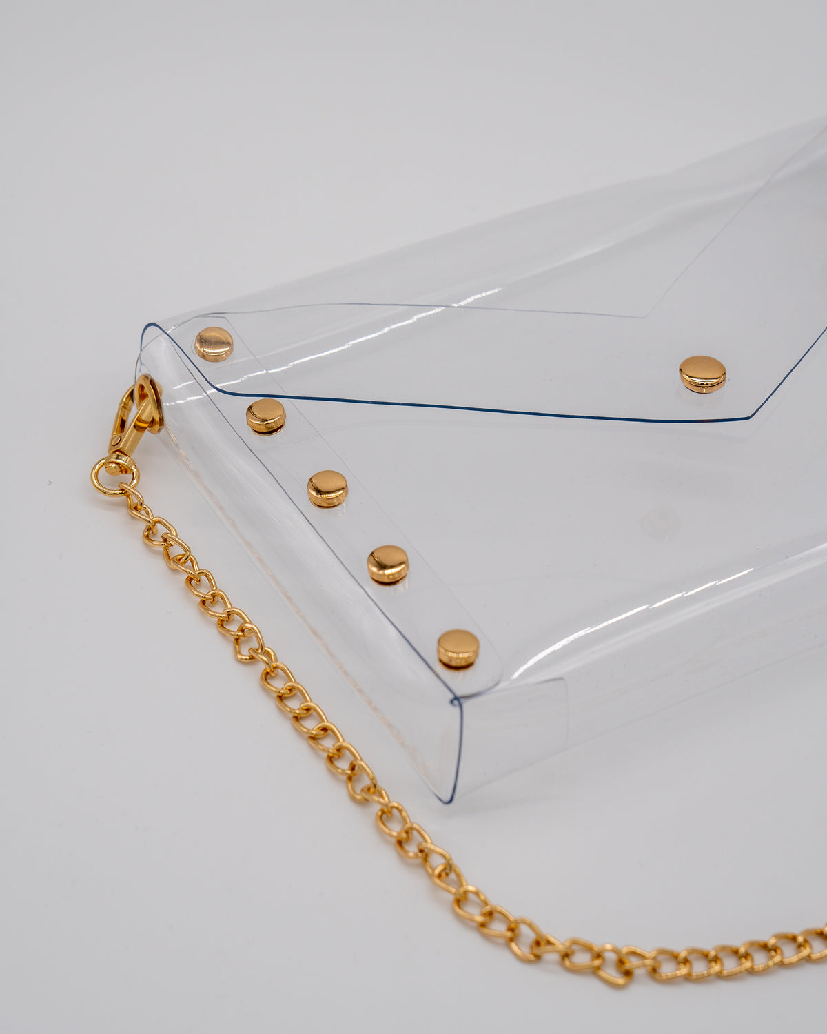 Overdrive Studded Clear Purse - Gold