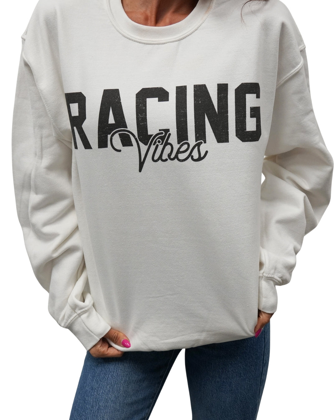 Racing Vibes Crewneck - White