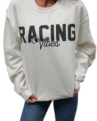 Racing Vibes Crewneck - White