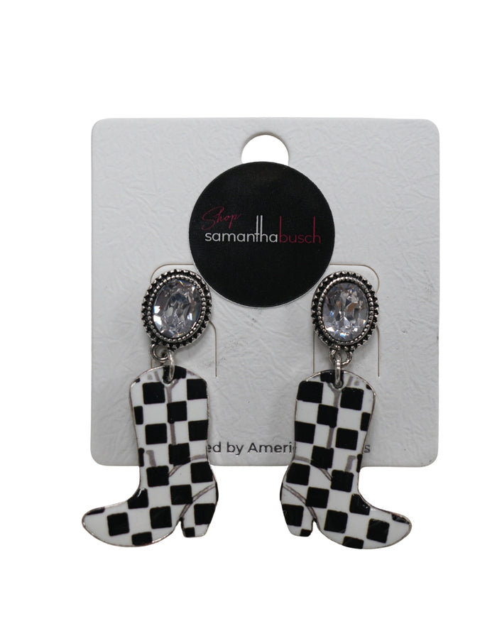Race Day Rodeo Earrings - Crystal