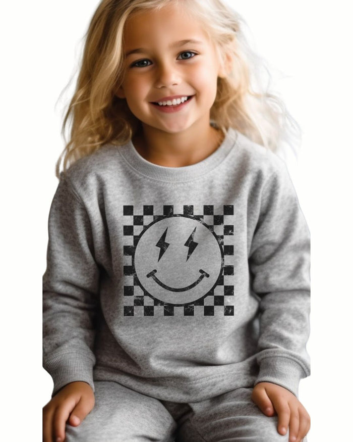 Kolorful Kid Smiley Youth Long Sleeve - Grey