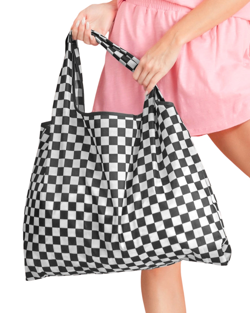 Checkered Canvas Tote