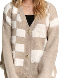 Plus Size Cardigan - Taupe