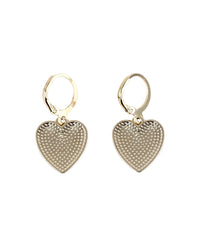 Checkered Heart Drop Earrings