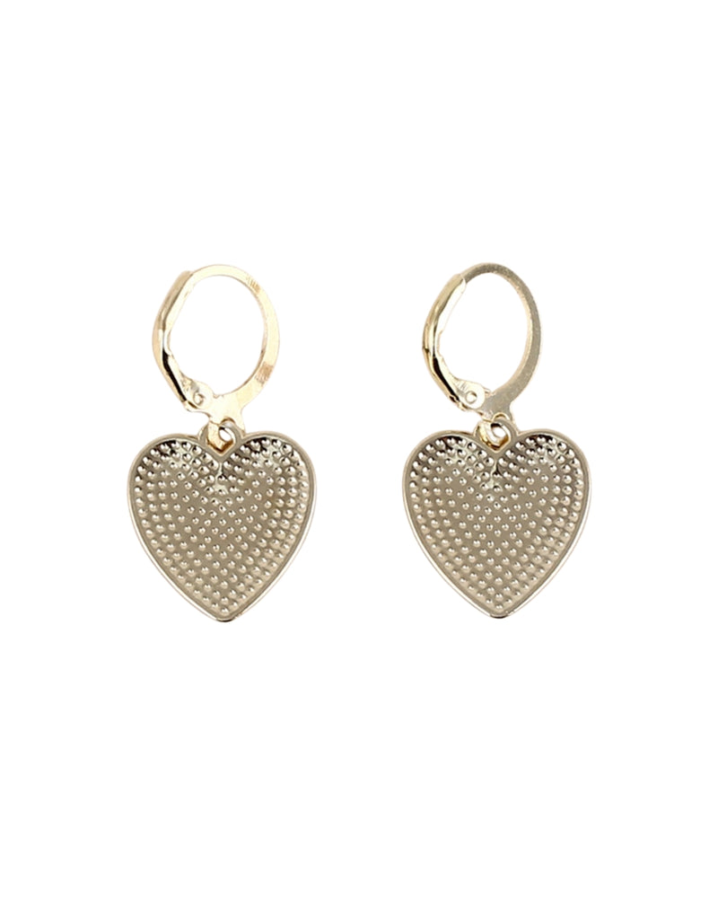 Checkered Heart Drop Earrings