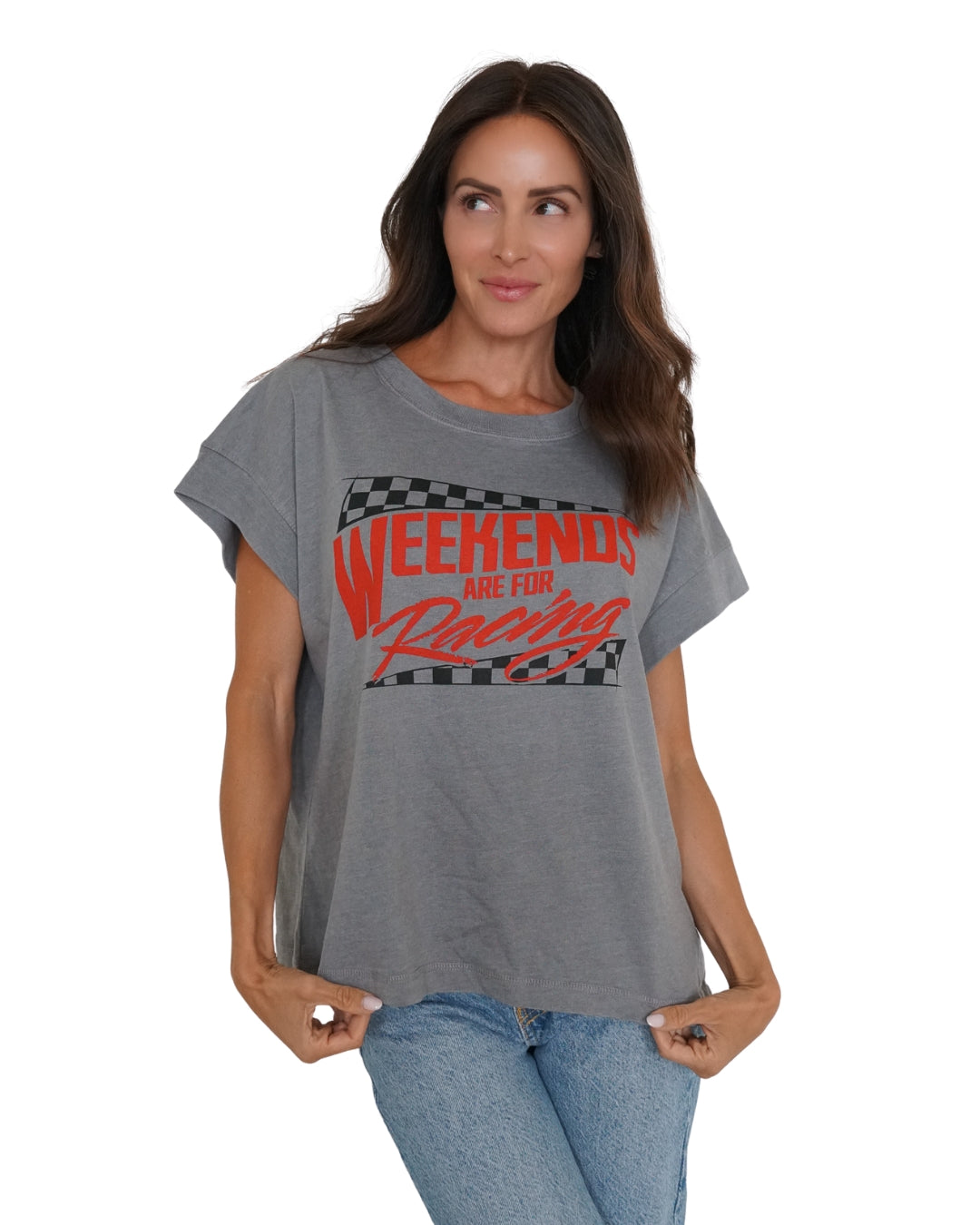 Weekends Are For Racing Tee - Grey