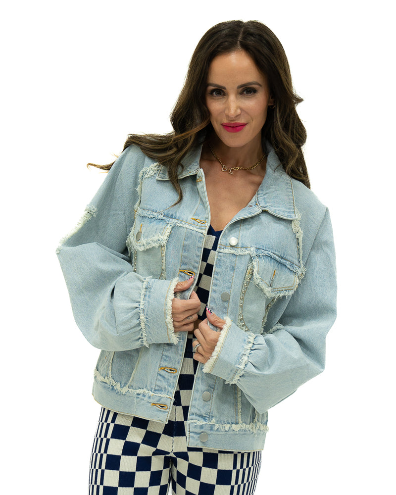 American Woman Sequin Denim Jacket