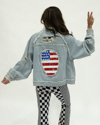 American Woman Sequin Denim Jacket