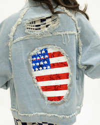 American Woman Sequin Denim Jacket