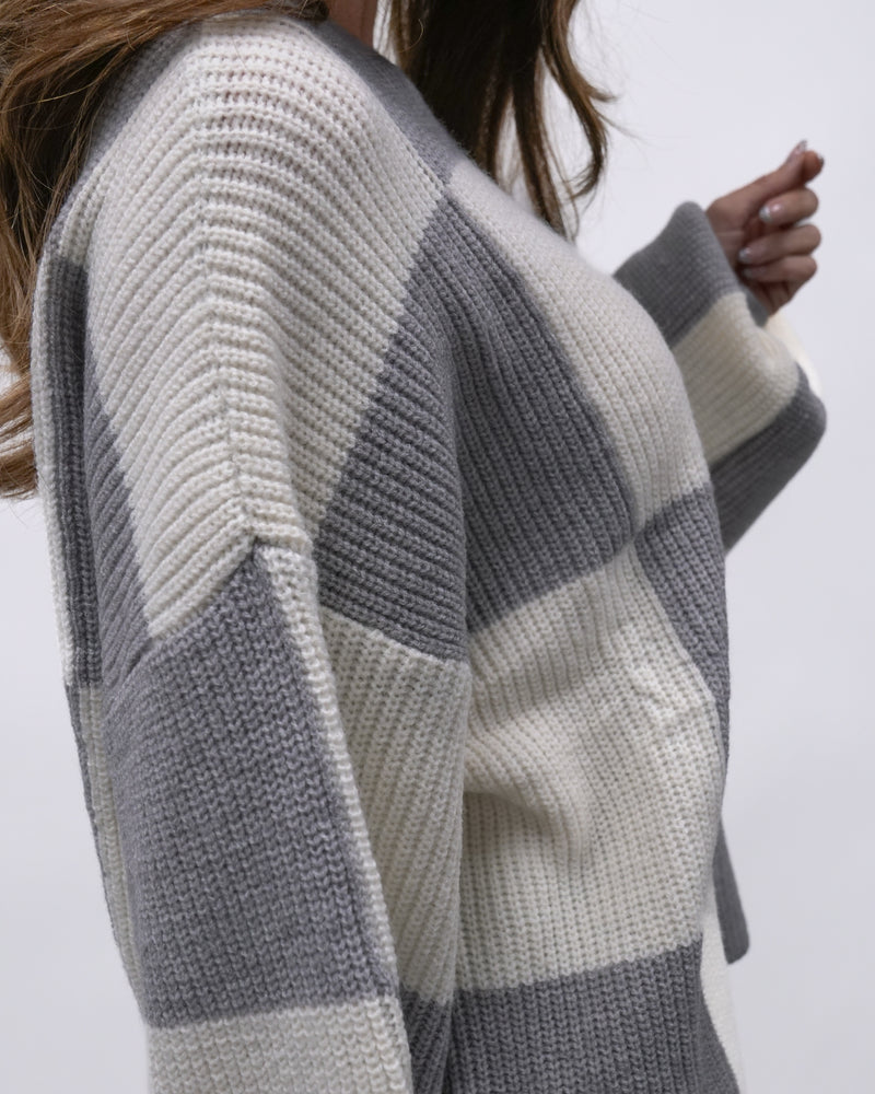 Checkerboard Sweater - Grey