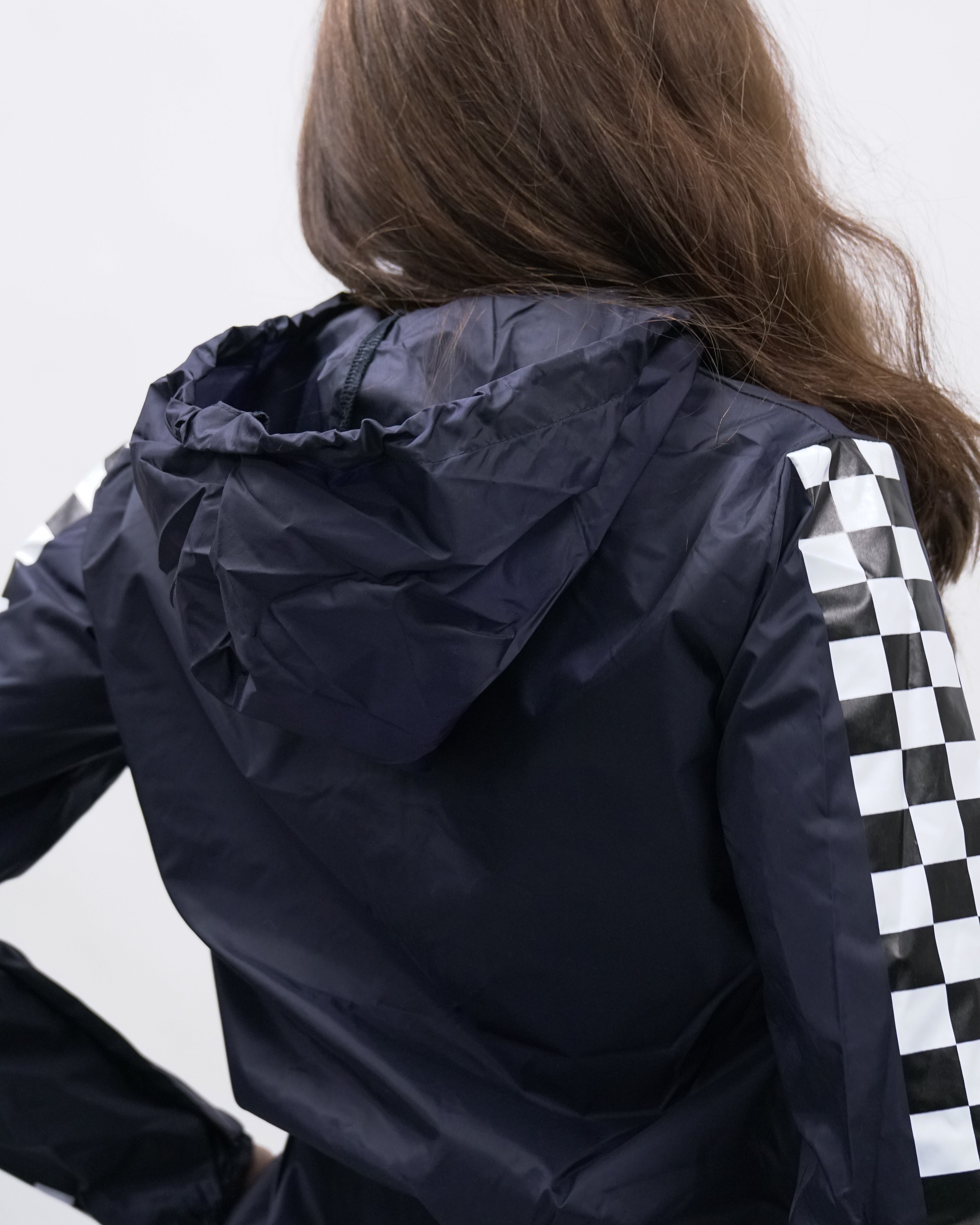 Black 2025 checkered windbreaker