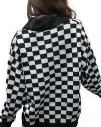 Checkered Collared Sweater - Black
