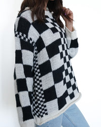 Mixed Checkered Chunky Sweater