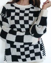 Mixed Checkered Chunky Sweater