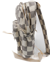 Mini Checkered Backpack - Taupe