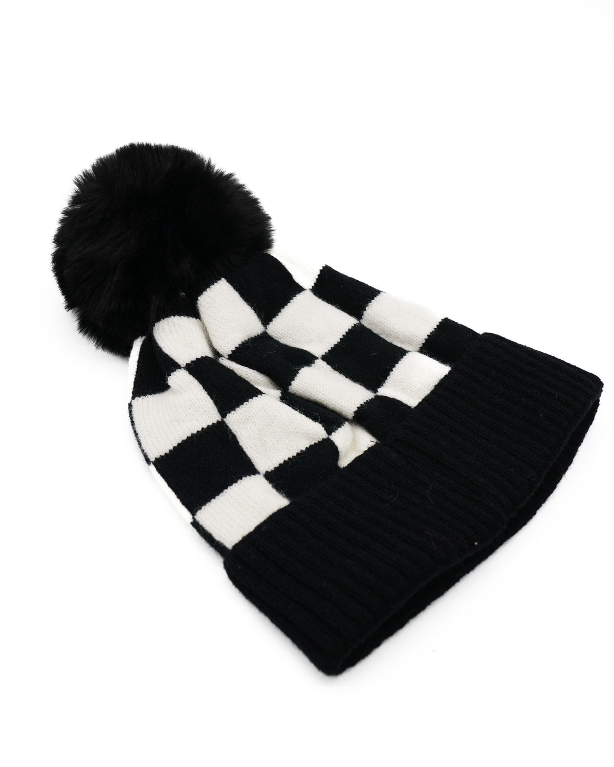 Pit Stop Beanie - Youth Black & White