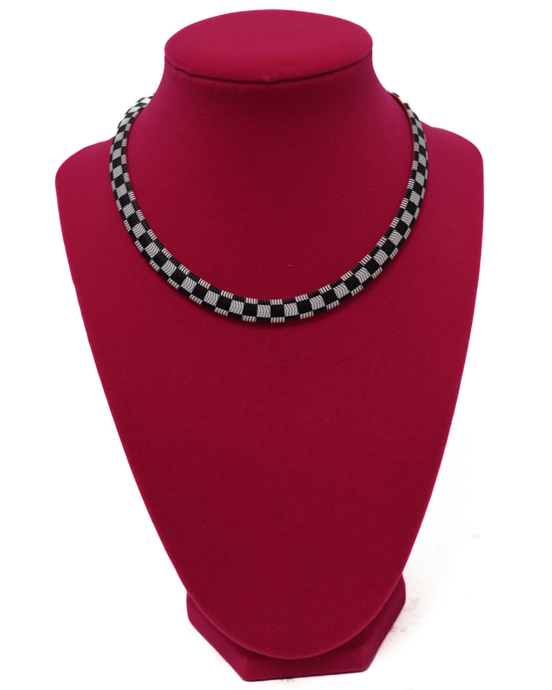 Checkered Snake Bone Necklace