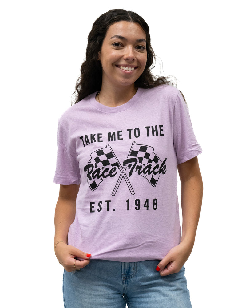 Take Me To The Race Track Tee - Lilac