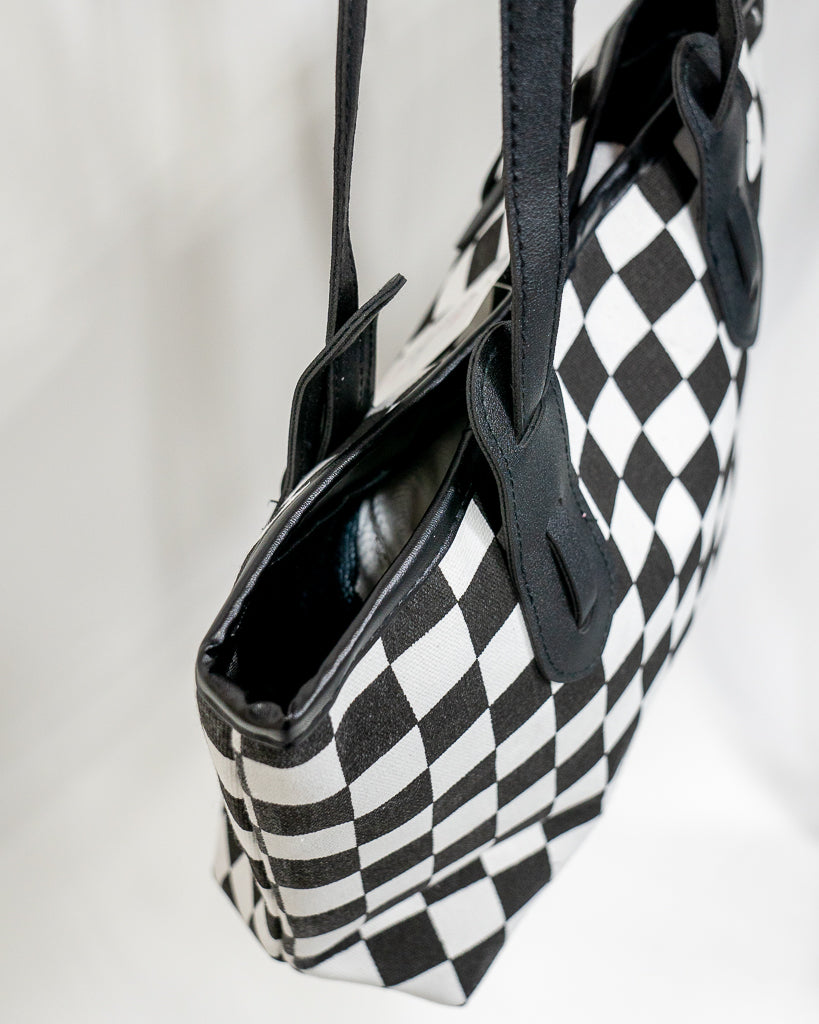 On the Grid Checkered Tote