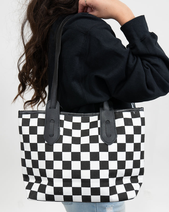 Checkered Criss Cross Back Hat - Black – shop samantha busch