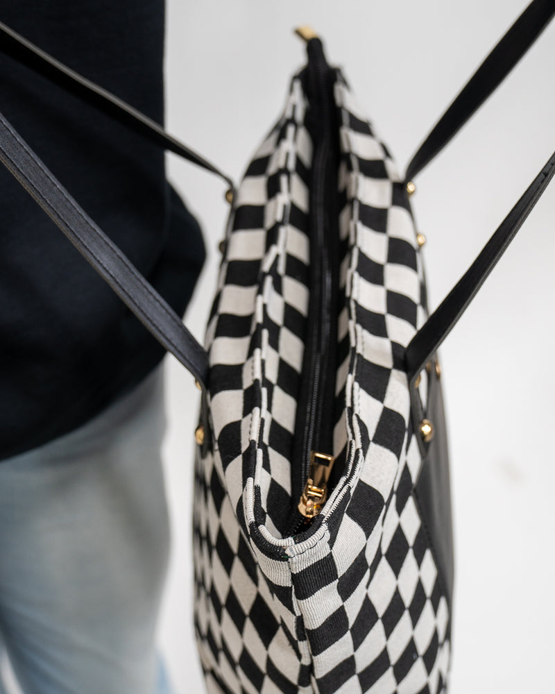 On the Throttle Checkered Tote