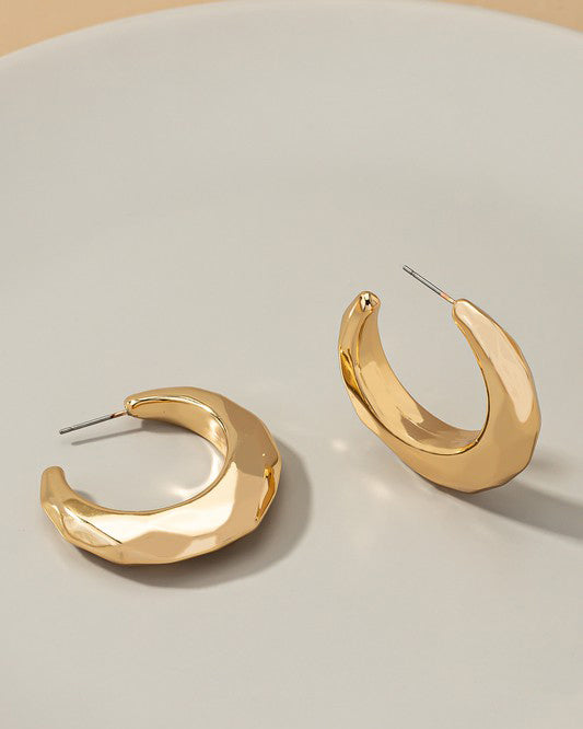 Hollow Puffy Hoop Earrings