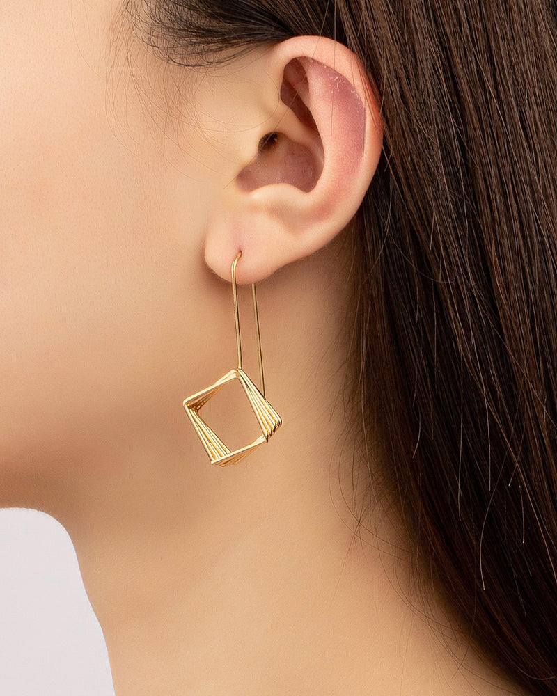 Square Wire Drop Earrings