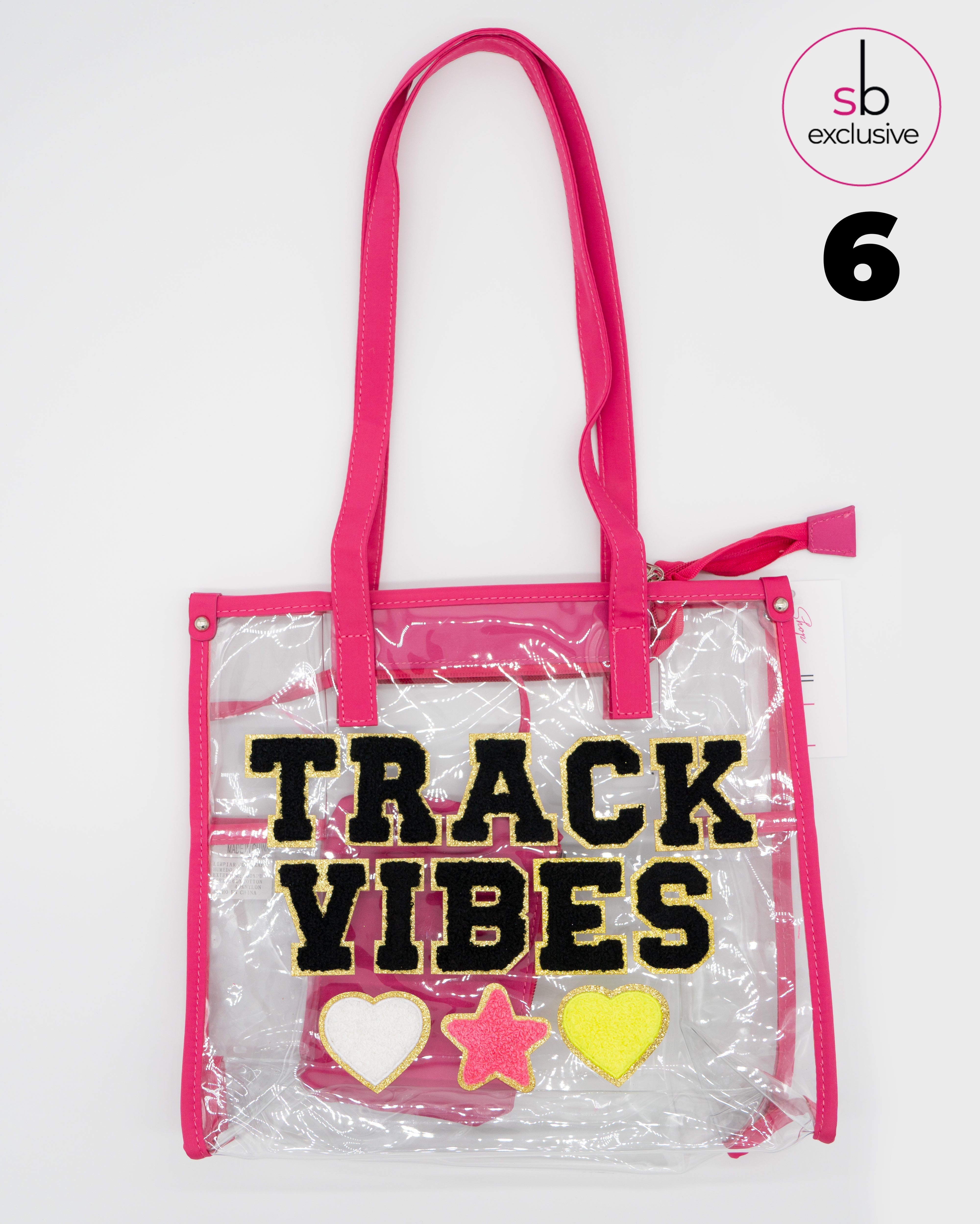 Pink clear tote bag on sale