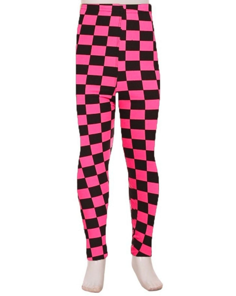 Chasing Checkers Youth Leggings - Pink