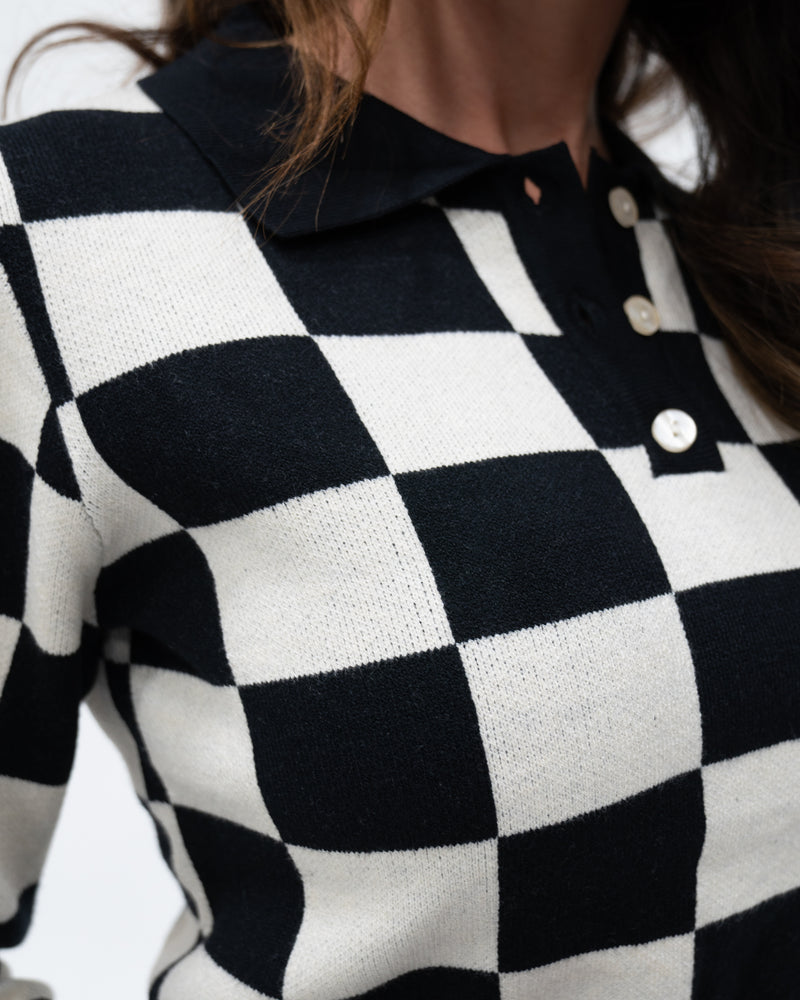 Trophy Girl Checkered Sweater