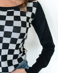Race Ready Checkered Knit Top